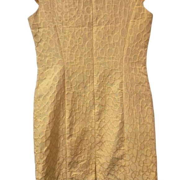 Dressbarn Women's Yellow Polyester / Spandex Lined Jacquard Dress - Picture 8 of 15